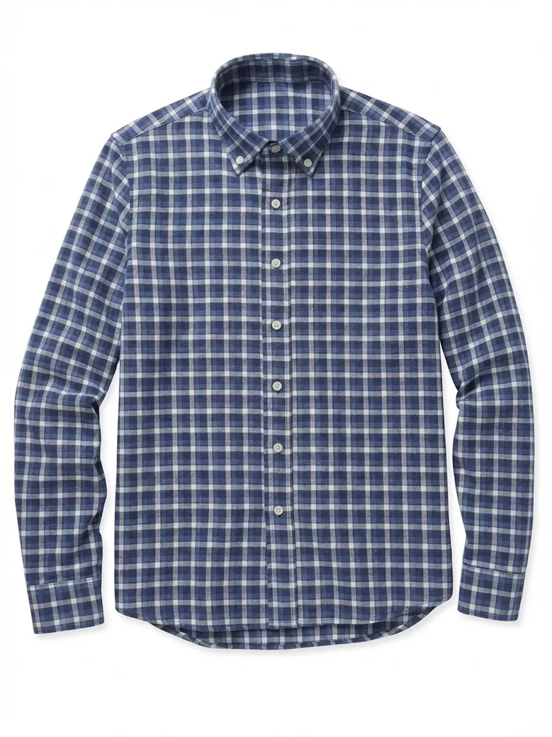 Chemise en flanelle à carreaux bleu marine