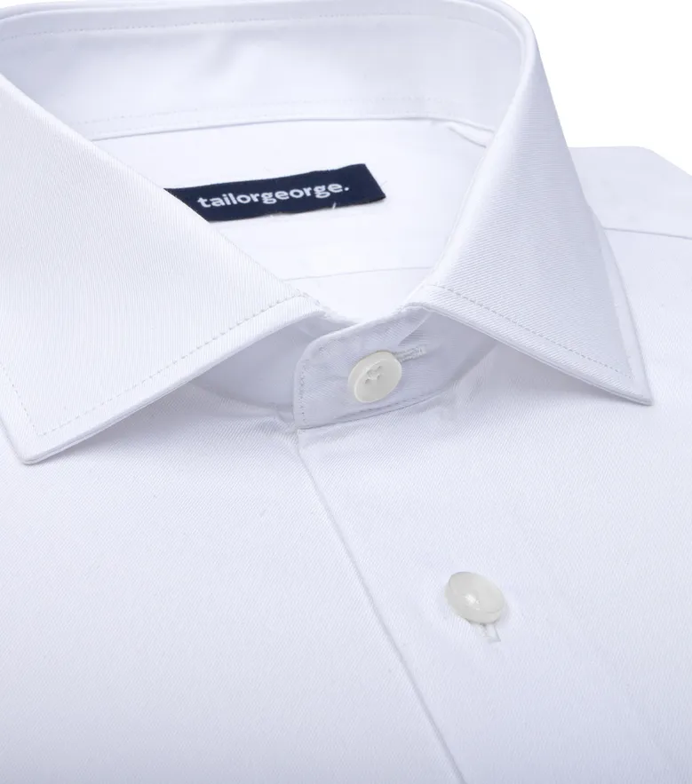 Chemise en twill uni blanc facile à repasser