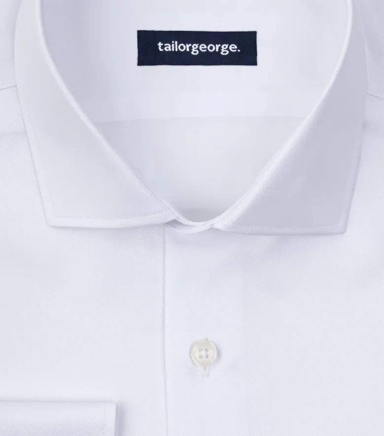 Chemise en twill uni blanc facile à repasser