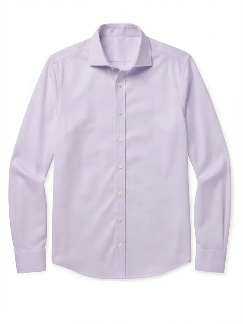 Chemise en twill uni violet facile à repasser
