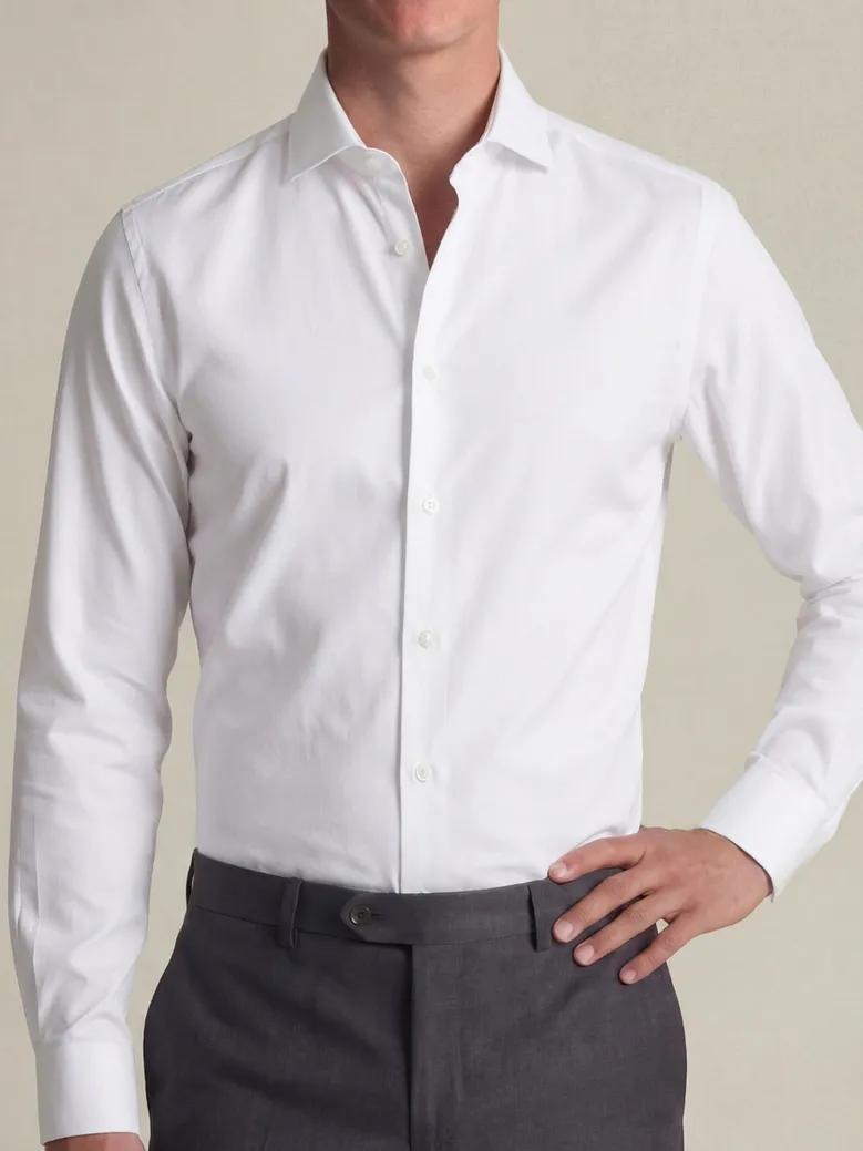 Chemise en pinpoint uni blanc facile à repasser