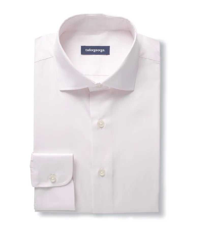 Chemise en pinpoint uni rose pâle facile à repasser