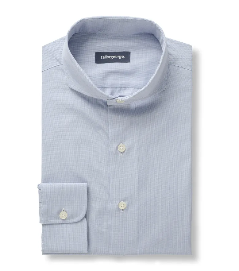 Chemise en popeline à rayures bleu clair