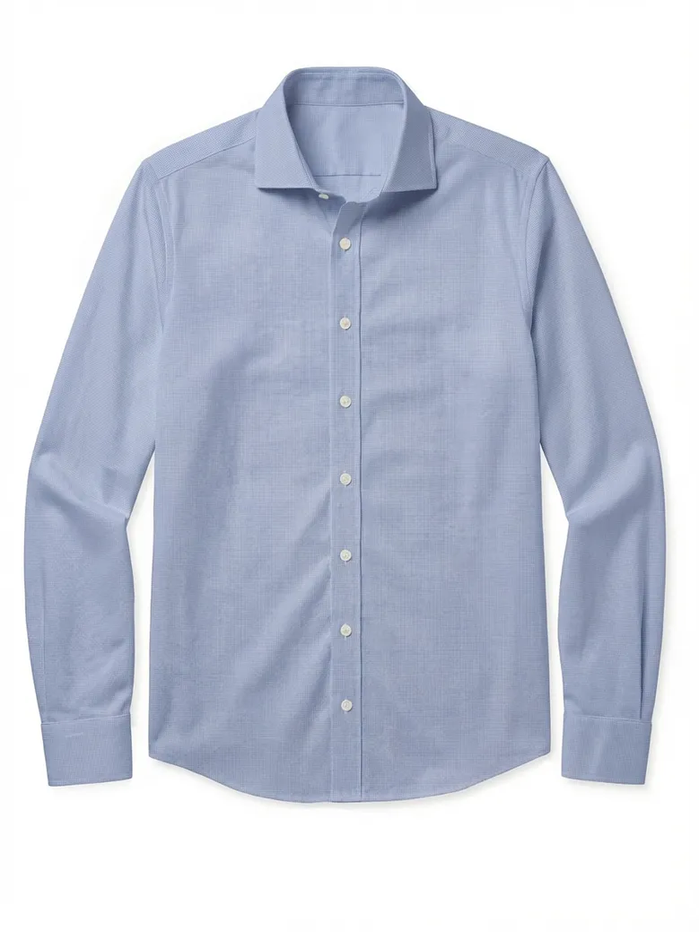 Chemise en popeline à rayures bleu clair