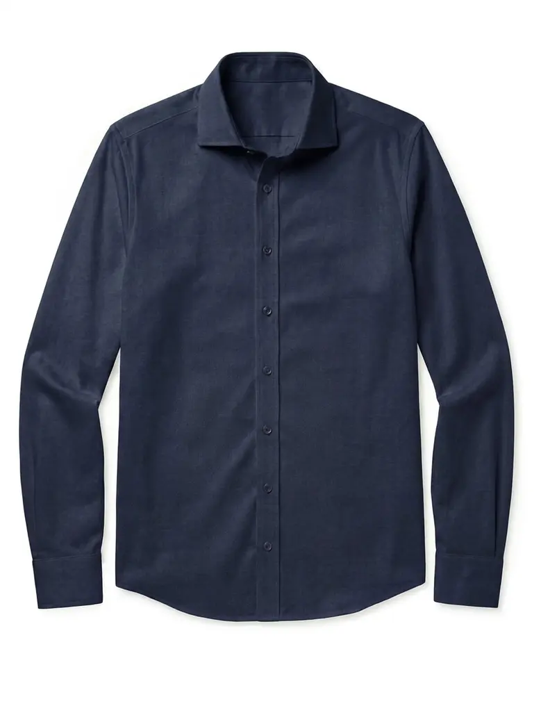 Chemise en lin uni bleu nuit