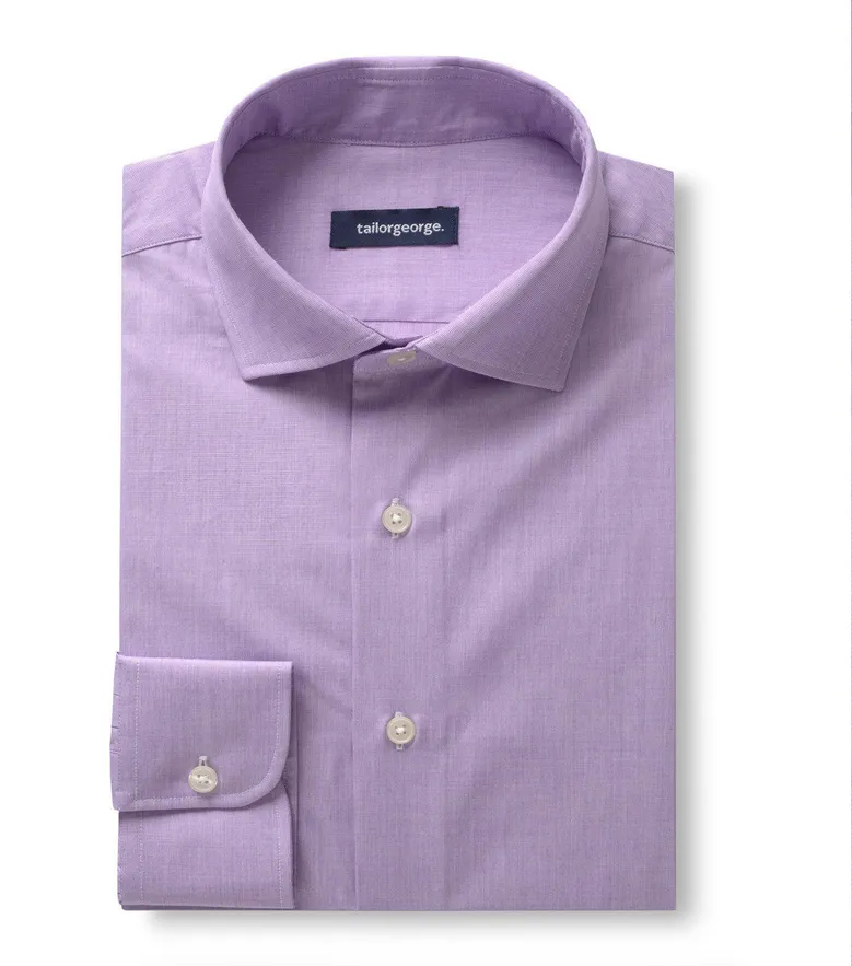 Chemise en popeline uni violet