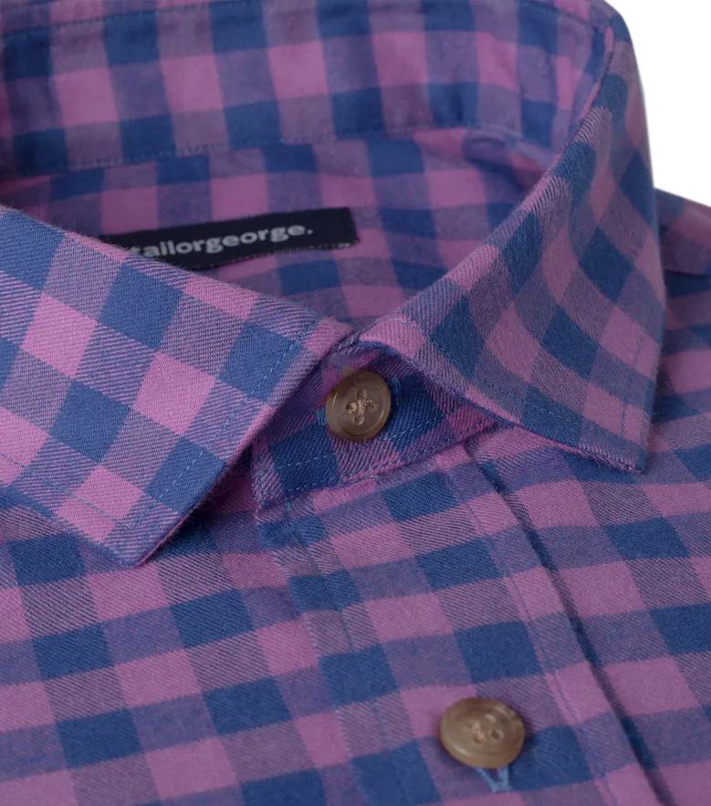 Chemise en flanelle à carreaux violet