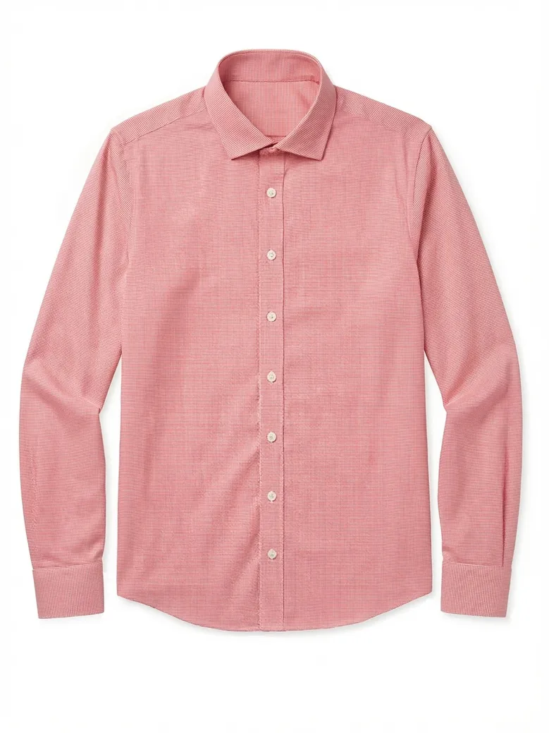 Chemise en twill à carreaux rouge vif facile à repasser