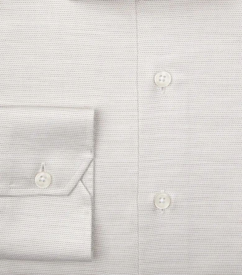 Chemise en twill uni beige facile à repasser