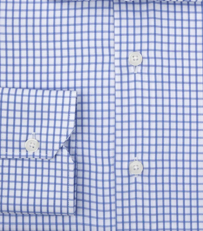 Chemise en twill à carreaux bleu ciel