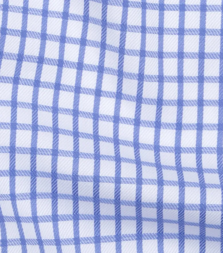 Chemise en twill à carreaux bleu ciel