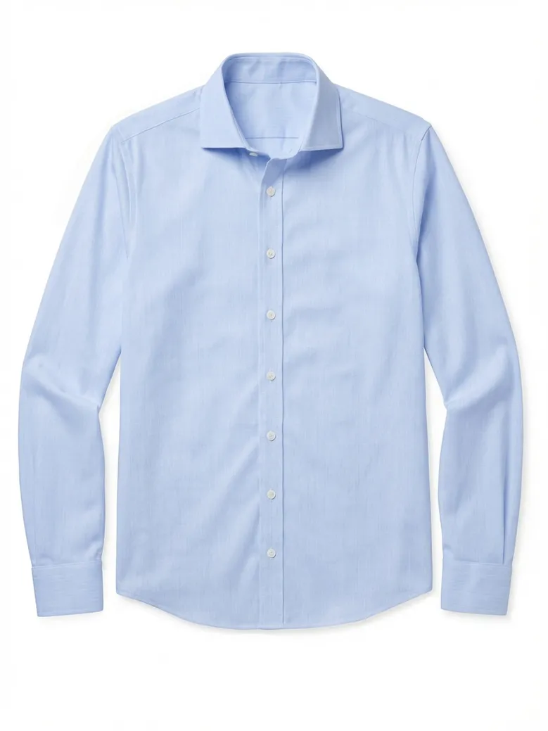 Chemise en fil-à-fil uni bleu ciel facile à repasser