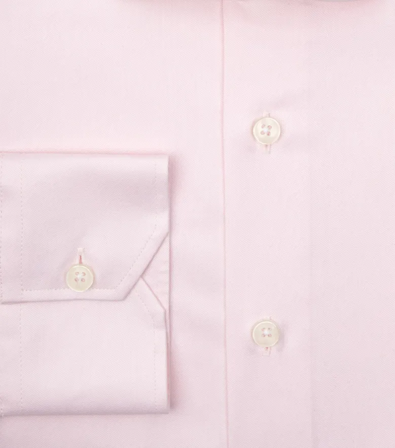 Chemise en popeline unie rose pâle facile à repasser