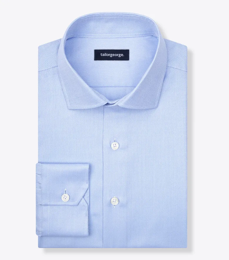 Chemise dobby facile à repasser uni bleu ciel