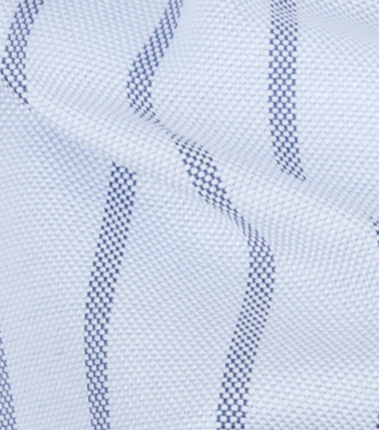 Chemise en Oxford américain épais à rayures bleu ciel