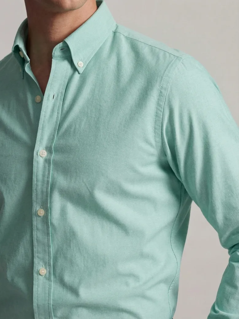 Chemise en Oxford américain épais uni vert