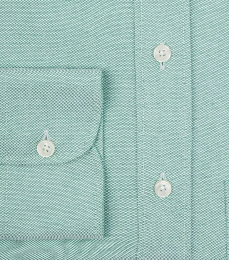 Chemise en Oxford américain épais uni vert
