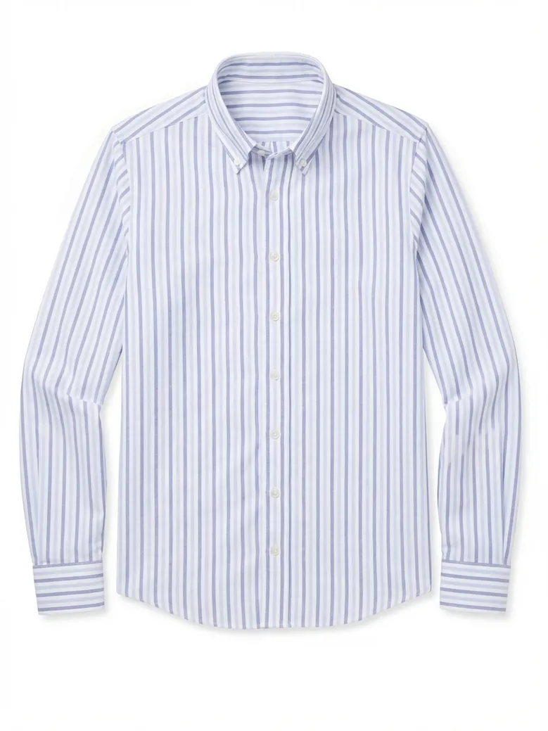 Chemise en Oxford américain épais à rayures bleu ciel