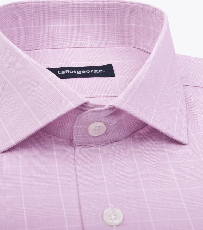 Chemise en twill à carreaux mauve