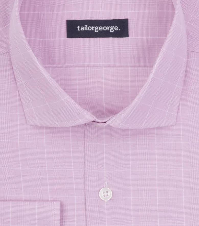 Chemise en twill à carreaux mauve
