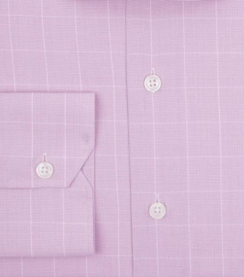 Chemise en twill à carreaux mauve