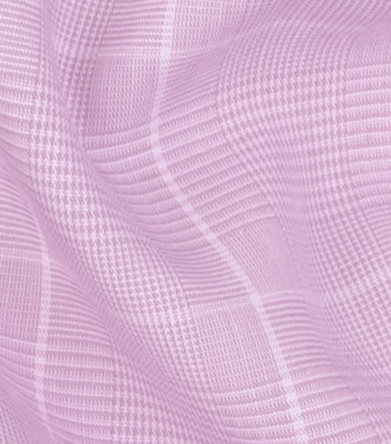 Chemise en twill à carreaux mauve