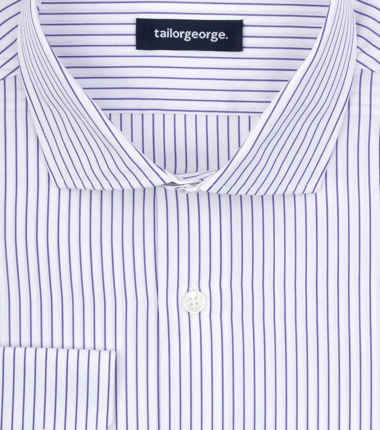 Chemise en popeline à rayures violet