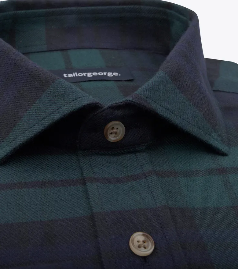 Chemise en flanelle à carreaux vert