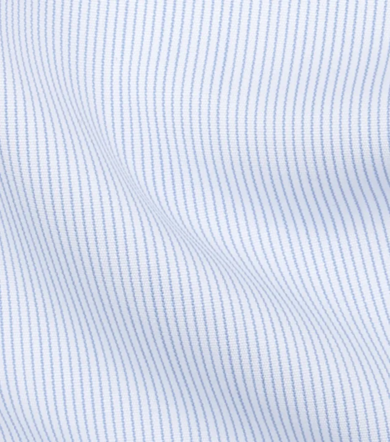 Chemise en popeline à rayures bleu ciel facile à repasser
