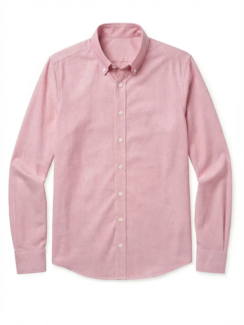 Chemise en Oxford américain épais uni rouge corail