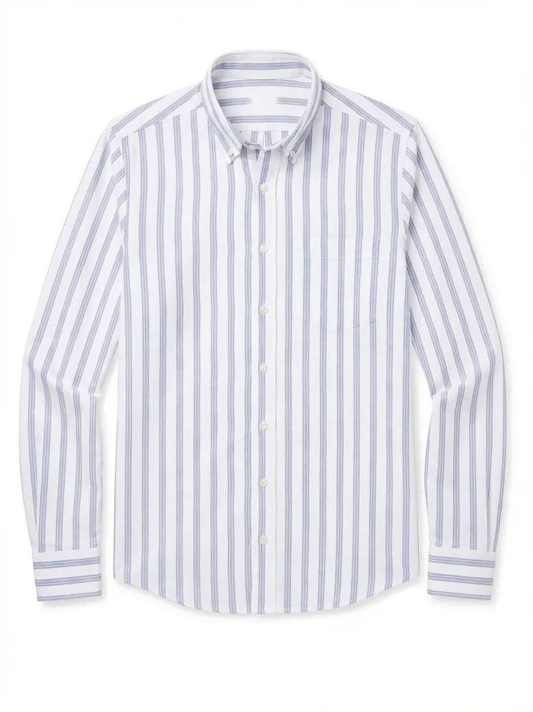 Chemise en Oxford américain épais à rayures bleu