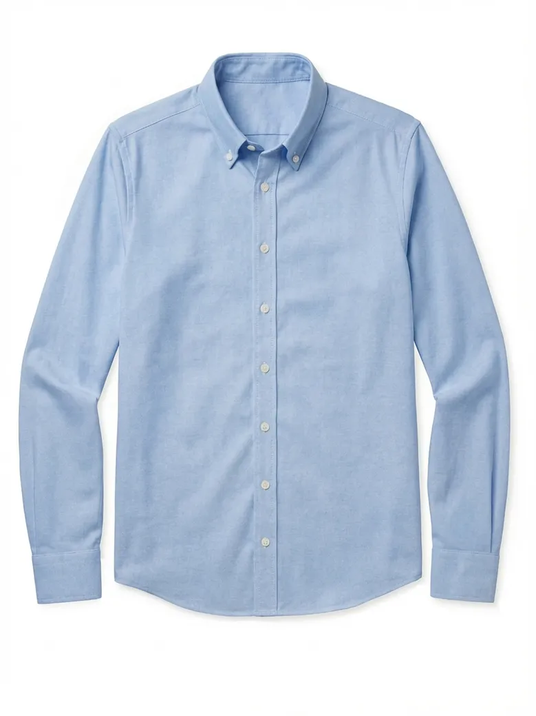 Chemise en Oxford américain épais uni bleu clair