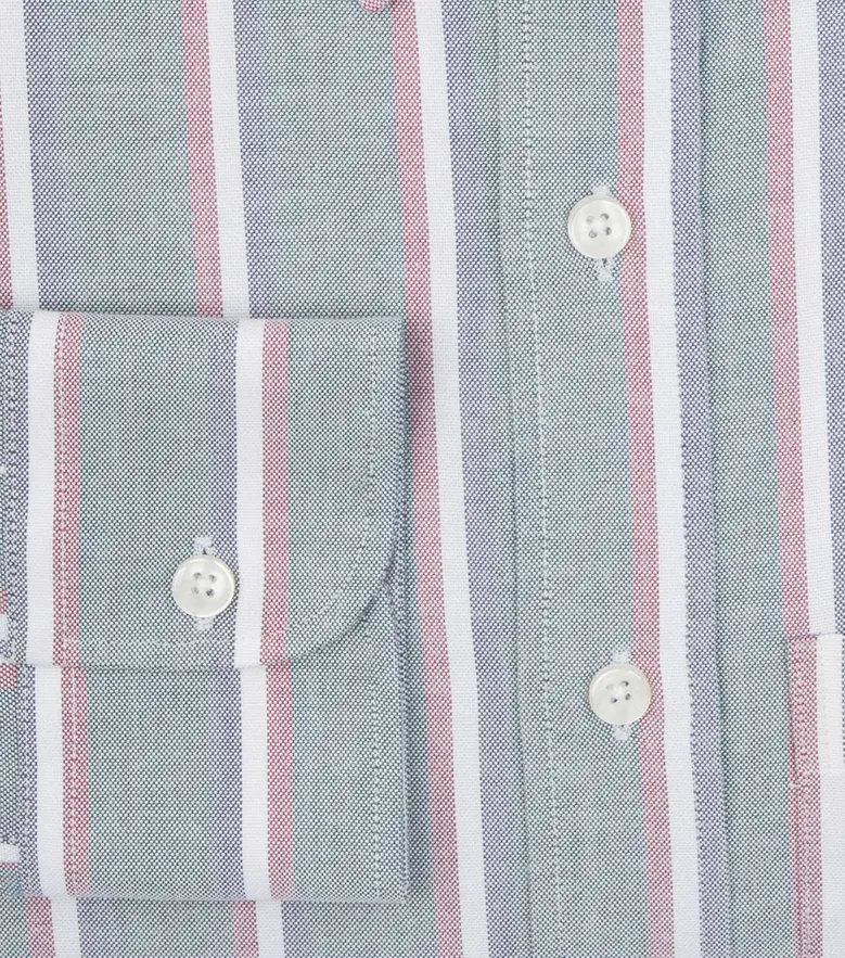 Chemise en Oxford américain épais à rayures gris clair