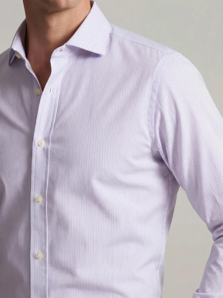 Chemise en popeline à rayures violet