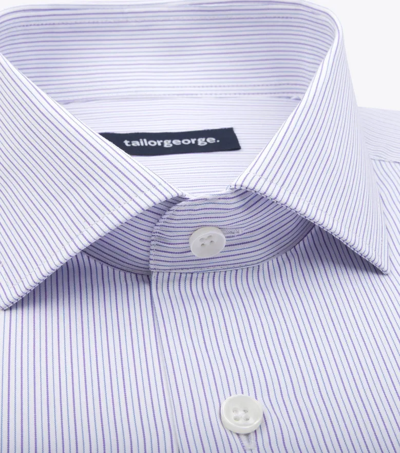 Chemise en popeline à rayures violet
