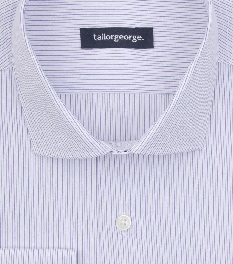 Chemise en popeline à rayures violet