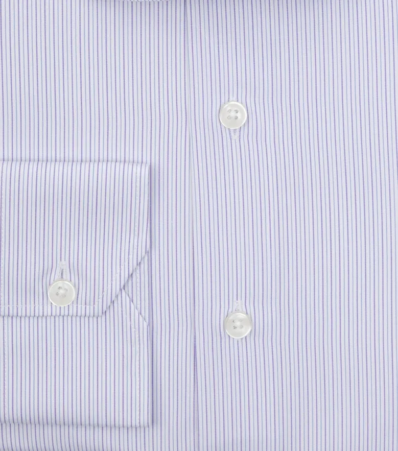 Chemise en popeline à rayures violet