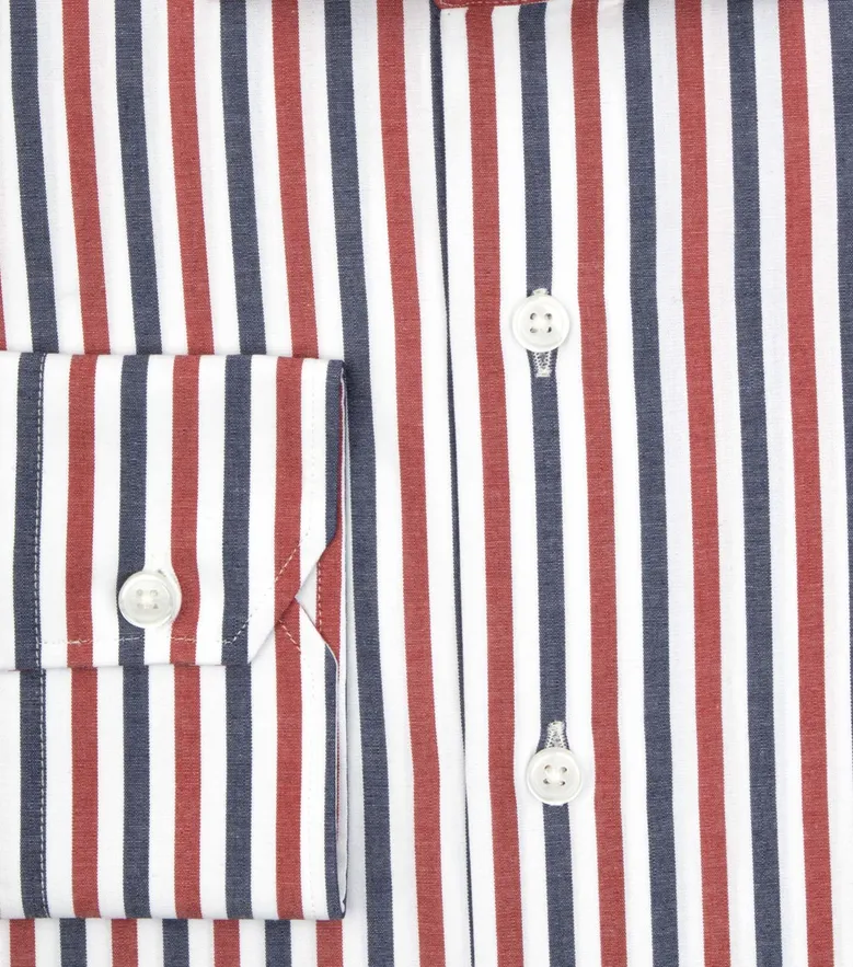 Chemise en popeline à rayures bleu