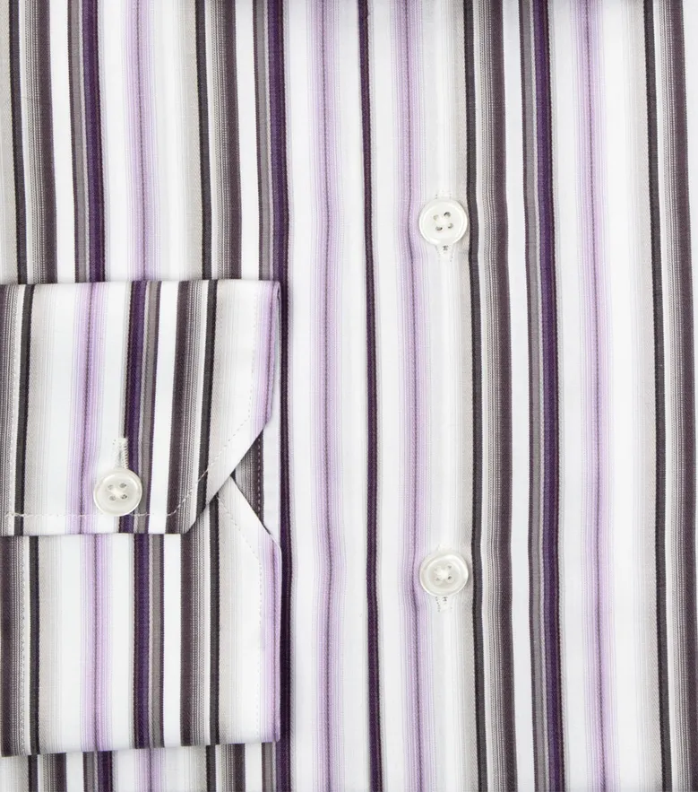 Chemise en popeline à rayures violet