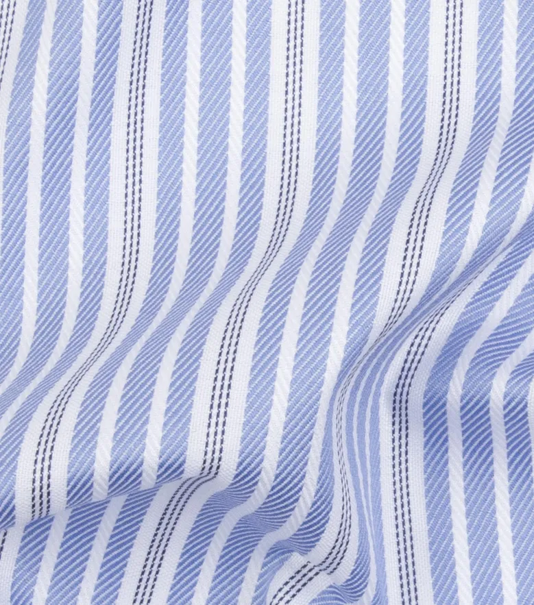 Chemise en twill à rayures bleu