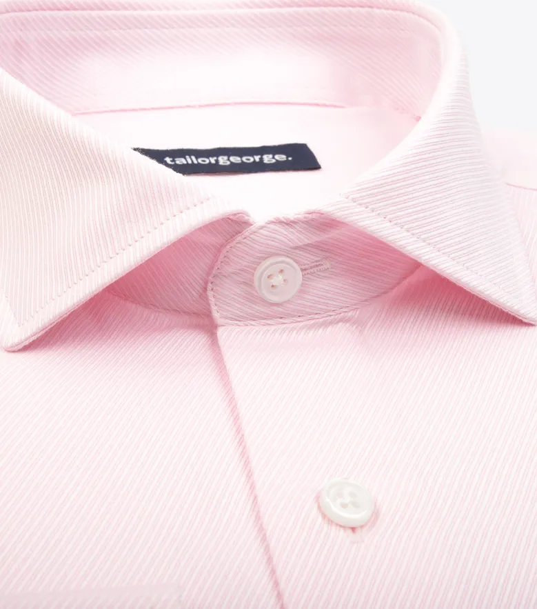 Chemise en twill rose uni