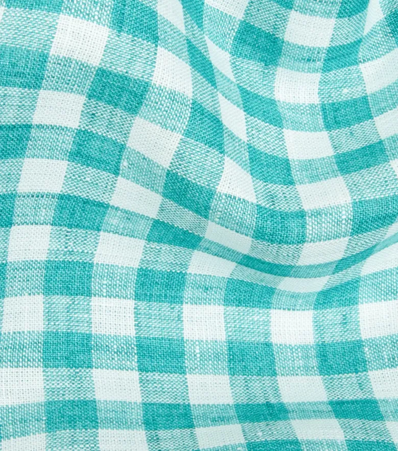 Chemise en lin à carreaux verts