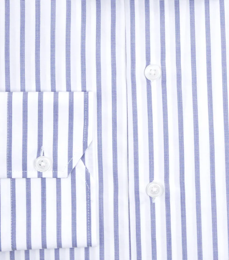 Chemise en fil-à-fil à rayures bleues