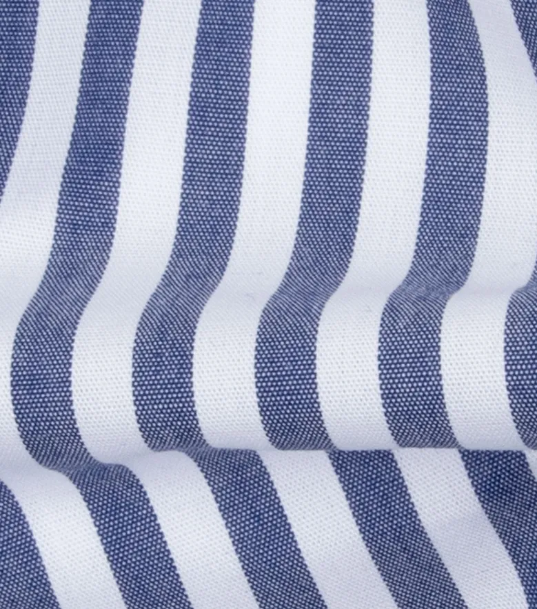 Chemise en popeline à rayures bleues