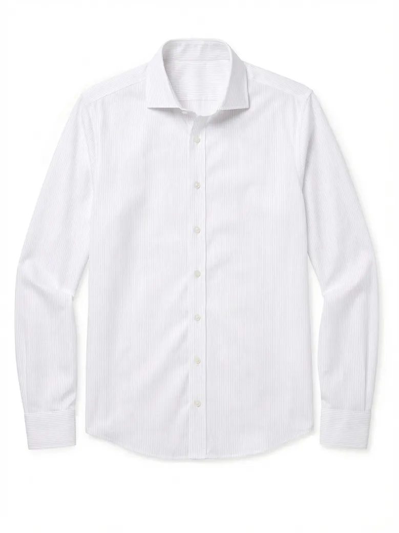 Chemise en popeline à rayures rose pâle facile à repasser