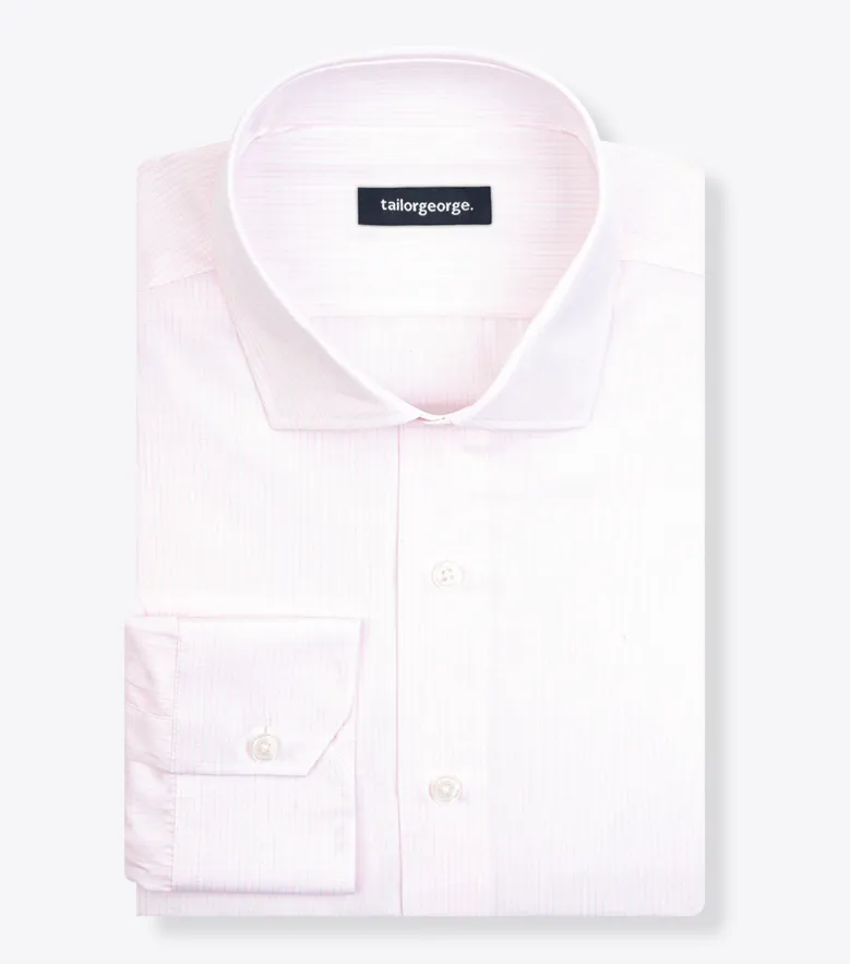 Chemise en popeline à carreaux rose pâle facile à repasser