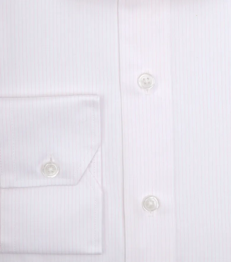 Chemise en popeline à carreaux rose pâle facile à repasser