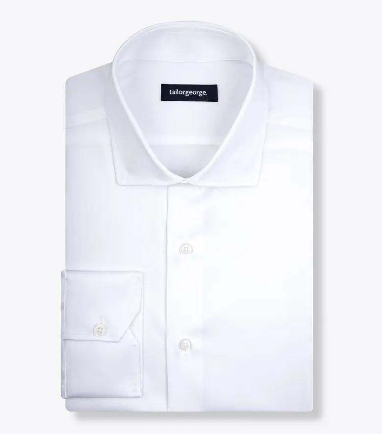 Chemise en popeline fine uni blanc