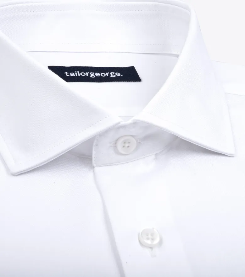 Chemise en popeline fine uni blanc