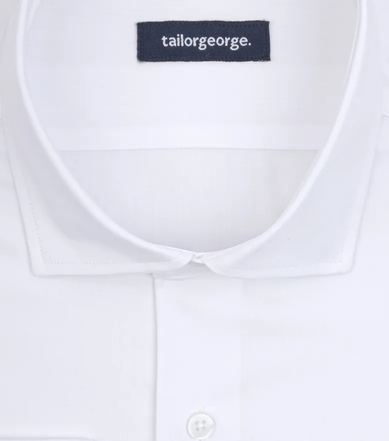 Chemise en popeline fine uni blanc